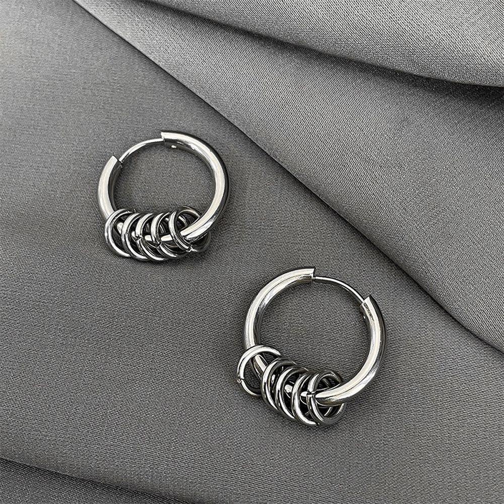 Khuyên Tai Tròn Bằng Thép Không Gỉ Kiểu Dáng Thanh Lịch Cho Nam Và Nữ