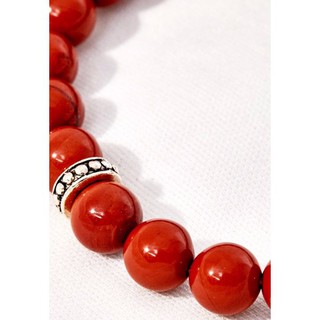 Vòng tay đá red jasper mix charm bạc - red japser bt