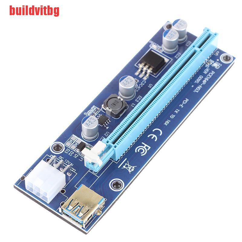 {buildvitbg}PCI-E Riser 1X to 16X Riser Card 60CM USB 3.0 PCI-E SATA to 6Pin Power Cable GVQ