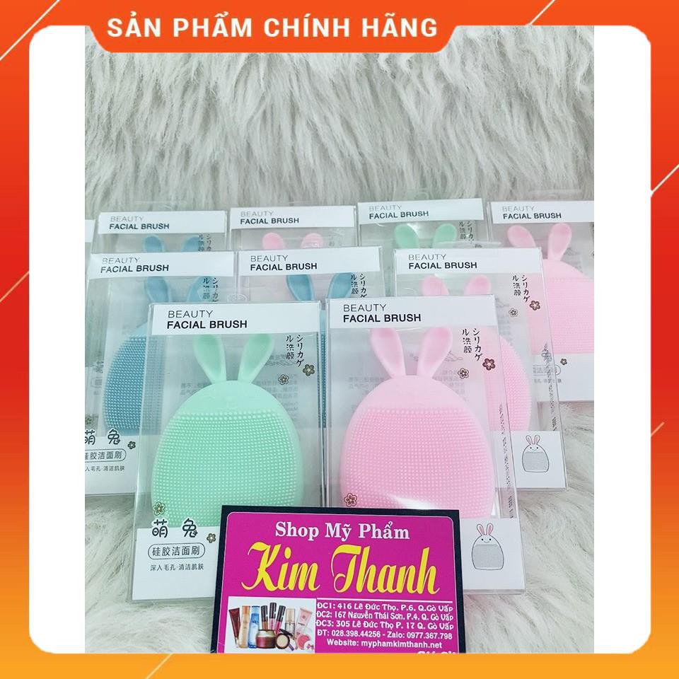 Miếng rửa mặt thỏ silicone tẩy tế bào chết cho da (Giao màu ngẫu nhiên)