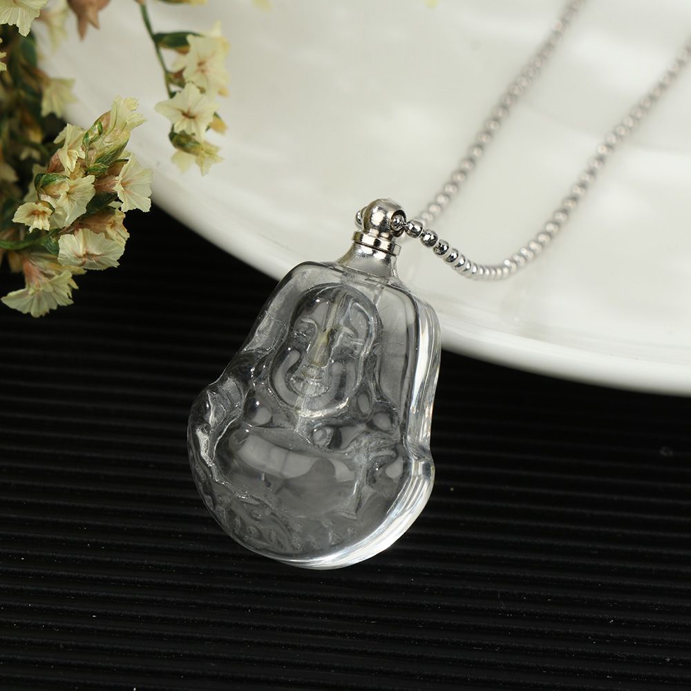 Vòng cổ mặt dây hình lọ thủy tinh pha lê trong suốt có thể mở ra được