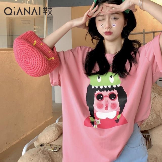 COZOK Áo Thun Tay Ngắn Form Rộng In Họa Tiết Thời Trang