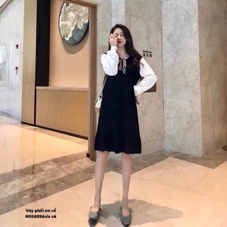 Váy đuôi  cá phối nơ cổ -ND