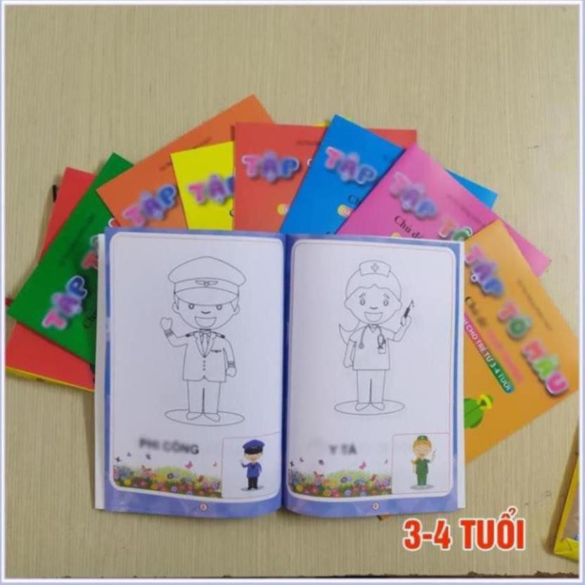 Set 8 Bộ Tranh tô màu nhiều chủ đề và phát triển trí tuệ cho bé từ 3 đến 6 tuổi