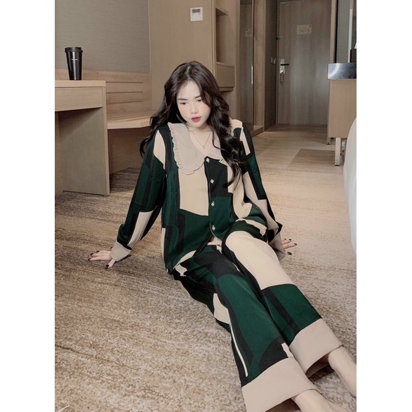 Đồ Bộ Ngủ Nguyên Set Pijama Cổ Bèo Tiểu Thư Mẫu Dài Lụa Mango Thiết Kế Cao Cấp Không Xù Mẫu Mới Hot Hit 2022