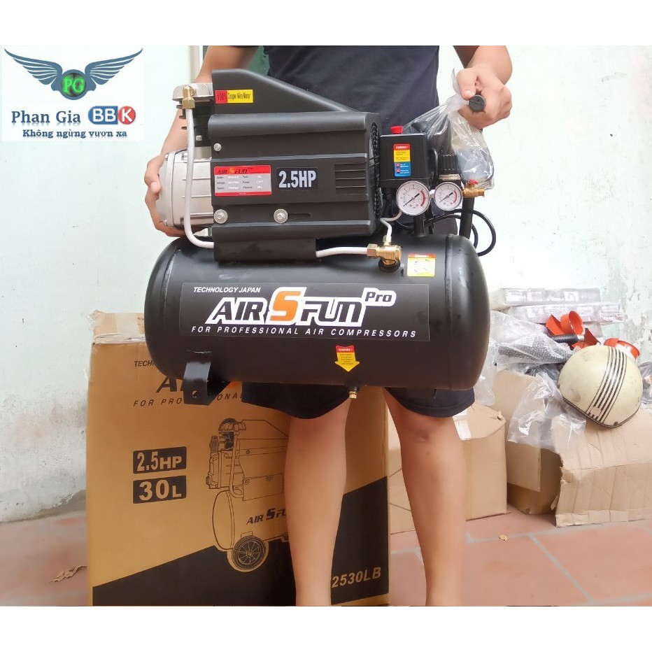 Máy nén khí SFUN 30L, máy nén khí có dầu 100% dây đồng