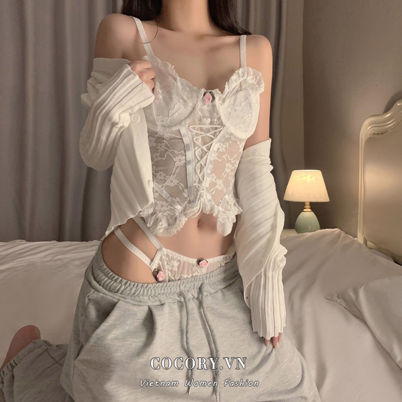 Cocory vn Set đồ lót ren quyến rũ cho nữ thời trang cho nữ (có bán lẻ)