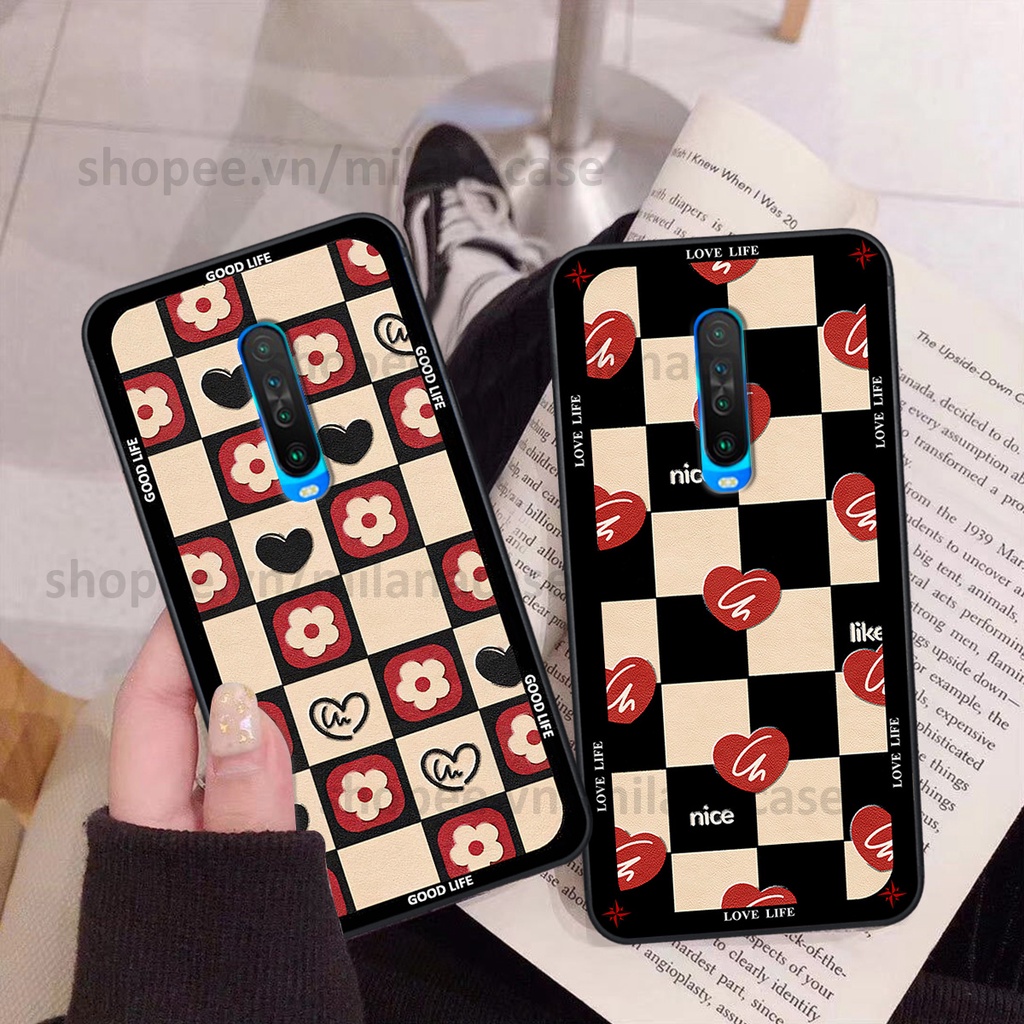 Ốp Xiaomi Redmi K30 / Redmi K30 5G in hình caro trái tim siêu đẹp, siêu nét đầy phong cách cá tính