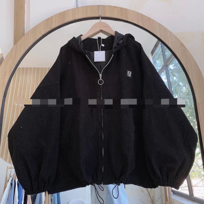 [BIG SALE] Áo Khoác Kaki Chun Tay Bồng Thêu Logo Bò Sữa Ulzzang Hot(Ảnh Thật)