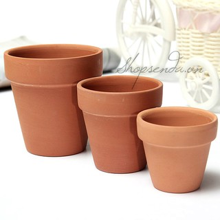 Combo 10 chậu đất nung mini dùng trồng cây 7cm