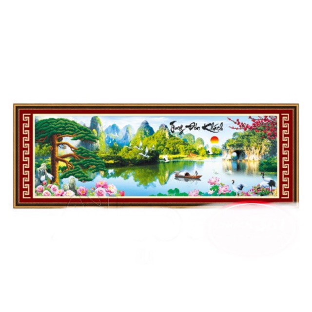 Tranh thêu chữ thập phong cảnh thiên nhiên 3D Ailuo AL53319 |136x52cm| chưa thêu