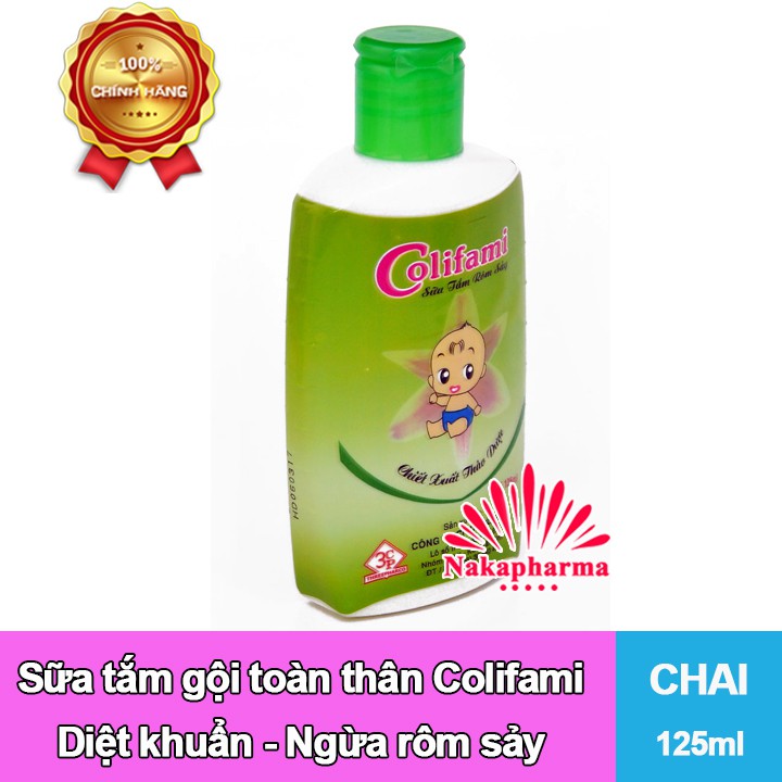 Sữa tắm gội rôm sảy COLIFAMI 125ml – Giúp diệt khuẩn, ngừa rôm sảy, hăm da ở trẻ em