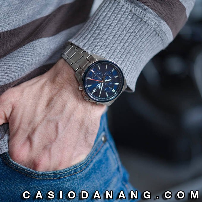 Đồng hồ nam dây kim loại Casio Edifice chính hãng Anh Khuê EFV-610DB-2AVUDF