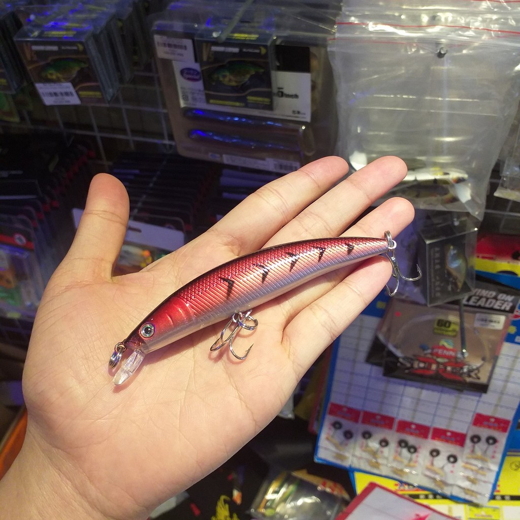 Mồi lure minnow M095 nặng 15gam, mồi giả câu cá chẽm cá hồng hiệu quả, mồi lure chìm câu biển dạ quang