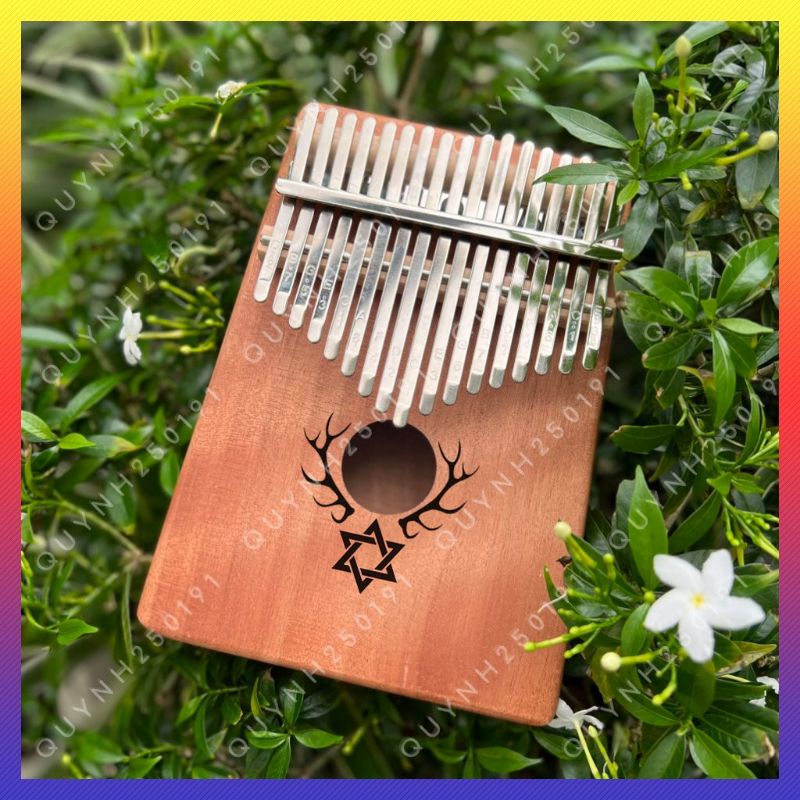 Đàn kalimba 17 phím khắc hoạ tiết lạ mắt, Kalimba hộp gỗ cộng hưởng , phụ kiện Thumb Piano hấp dẫn với deal sốc