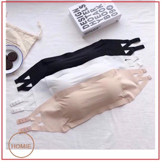 Áo ngực, áo Bra đúc su ngang không dây, có cài sau freesize 269