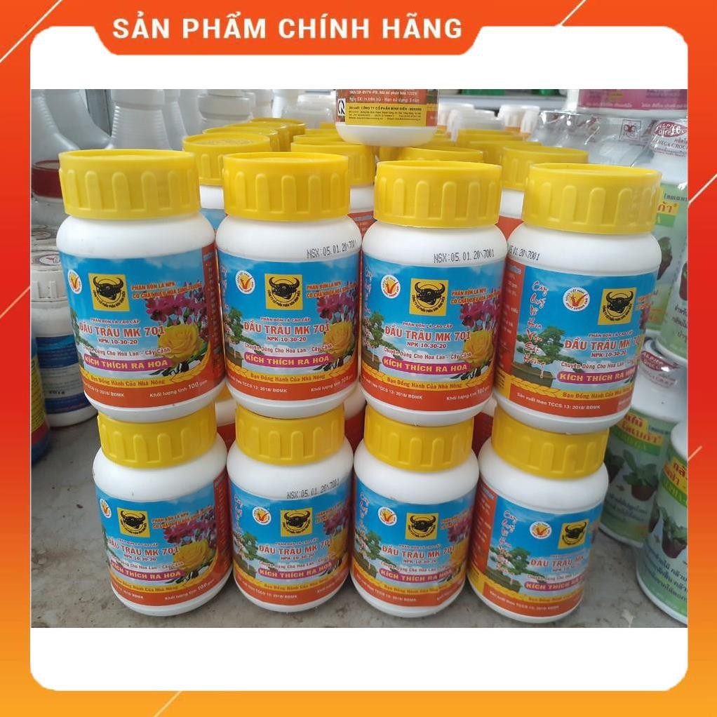 Phân bón lá ĐẦU TRÂU 701 kích thích ra hoa LỌ 100g