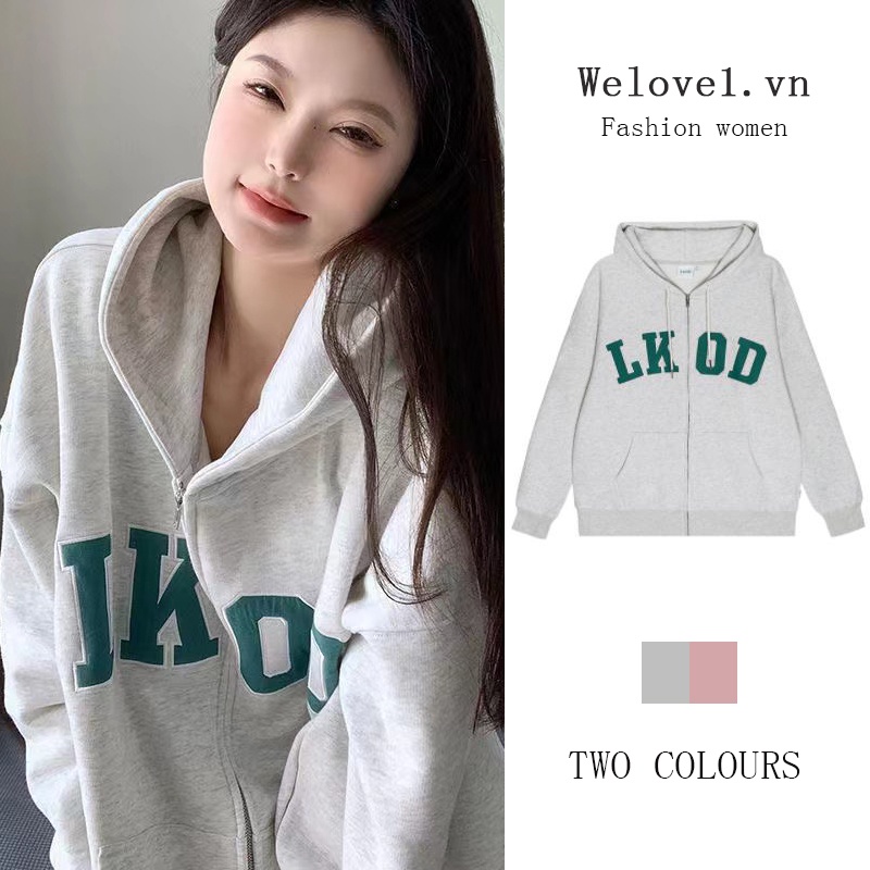 Áo Khoác Nữ Có Nón Trùm Dáng Rộng Kiểu Retro Mỹ Dễ Thương Thời Trang Xuân Thu