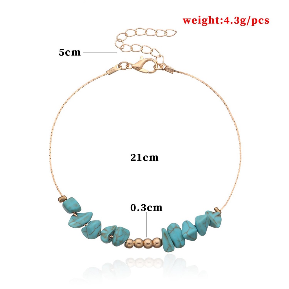 Lắc Chân Đính Đá Ngọc Lam Thời Trang Cho Nữ