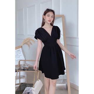 🌸🌸Đầm váy xòe tay phồng hở lưng xinh đẹp Đầm xòe kiểu xinh dành cho nữ