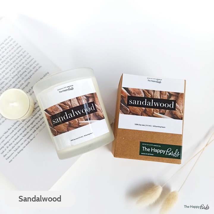 Nến thơm phòng ngủ phòng tắm hương gỗ Sandalwood Twilight Forest từ sáp đậu nành và tinh dầu tự nhiên