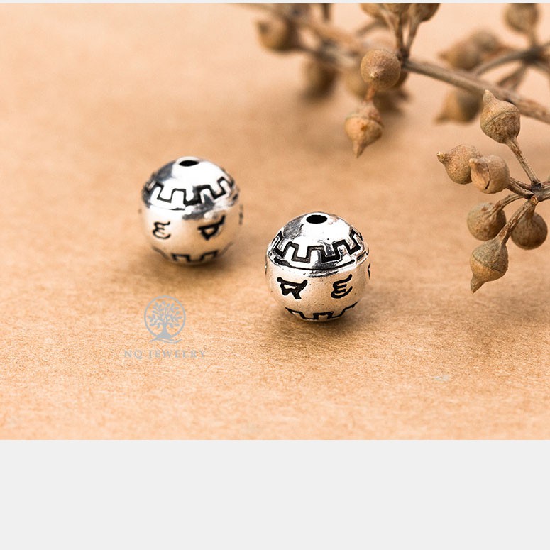 Charm xỏ ngang họa tiết chú lục tự - Charm xỏ ngang lục tự NQ Jewelry