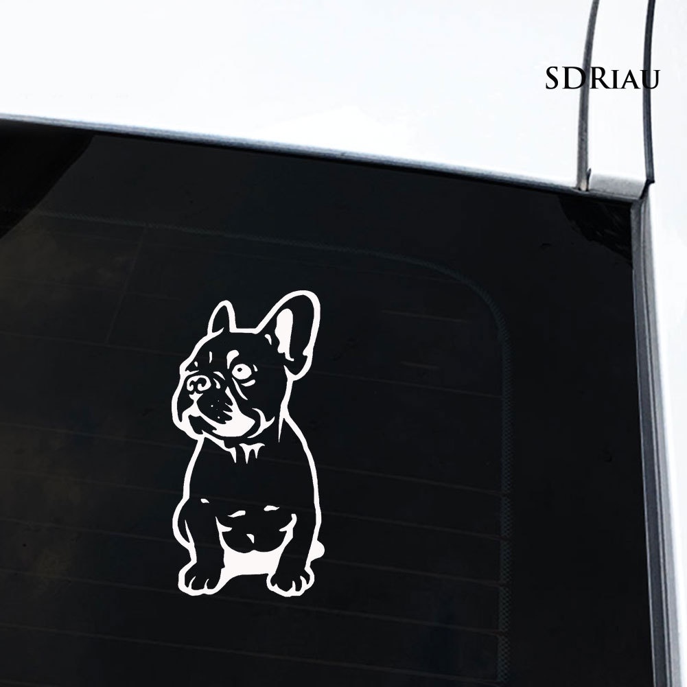 Miếng dán phản quang hình cún bull vui nhộn trang trí xe hơi