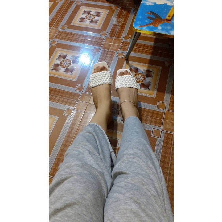 Dép quai đan gót mika 3cam, Sandal nữ quai đan cao cấp sang chảnh cực xinh M6