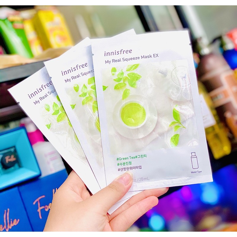 🏳️‍🌈🏳️‍🌈 Mặt nạ giấy trà xanh Innisfree My Real Squeeze Mask – Green Tea 🏳️‍🌈