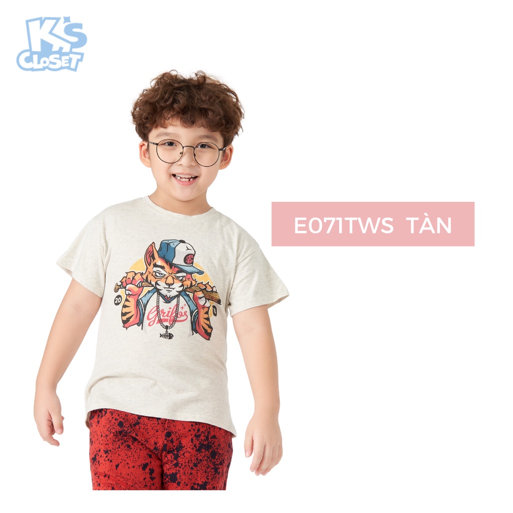 Bộ quần áo cộc tay K'S CLOSET hình vui nhộn cho bé trai (2 10 tuổi) OL12THS/ E021TWS/E032TWS/E071TWS/KT49THS
