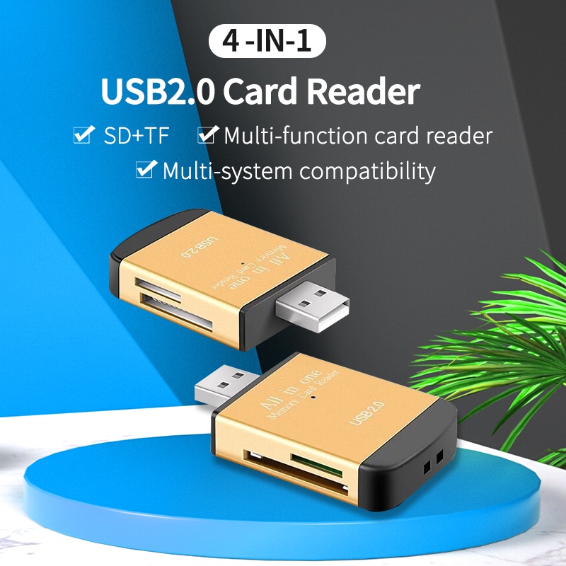 Đầu đọc thẻ nhớ HdoorLink USB 2.0 tốc độ cao 4 trong 1 SD TF T-Flash | WebRaoVat - webraovat.net.vn