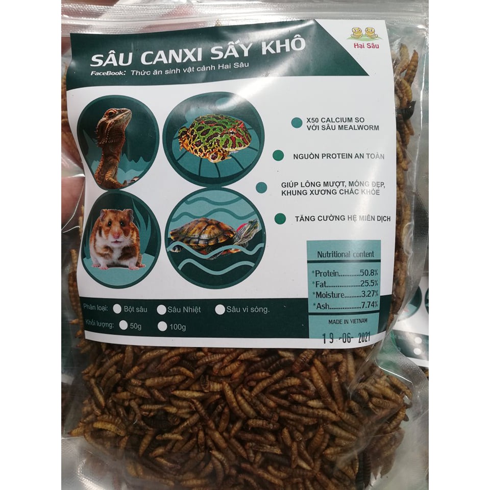 Sâu canxi sấy khô ( 100g ) dinh dưỡng cao cho  , bò sát , cá cảnh , thú cưng nhỏ ( sóc bay , hamter ,.. )