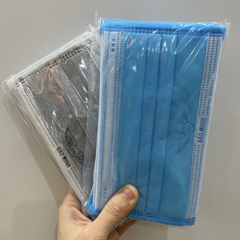 Hộp 50 Chiếc Khẩu Trang Y Tế 4 Lớp Dày Đẹp Ngăn Khói Bụi Khẩu Trang Vải Không Dệt Lọc Khuẩn Đạt Tiêu Chuẩn ISO
