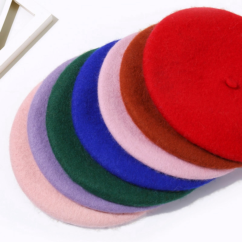 Mũ nồi beret màu trơn phong cách Pháp cho nữ