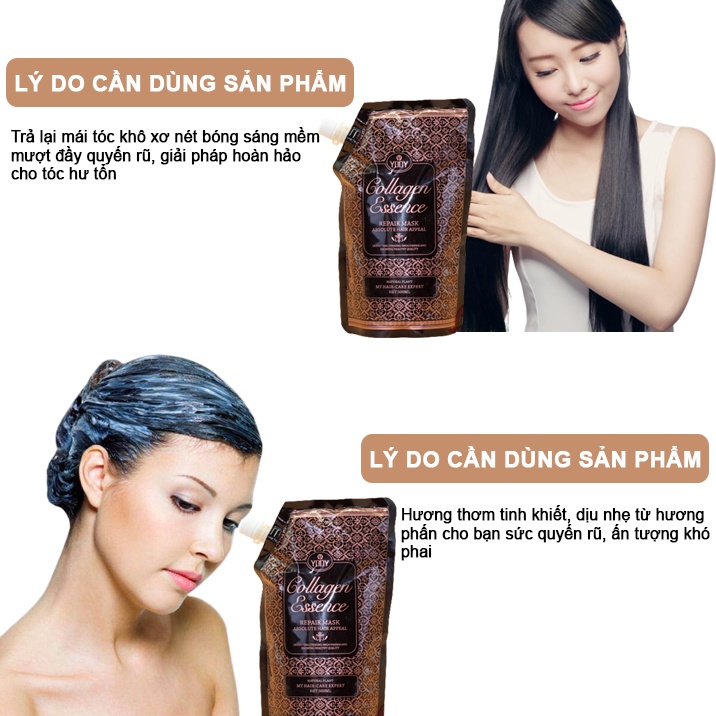 Hấp ủ tóc YODY COLLAGEN ESSENCE 500ml siêu phục hồi tóc Lamyra