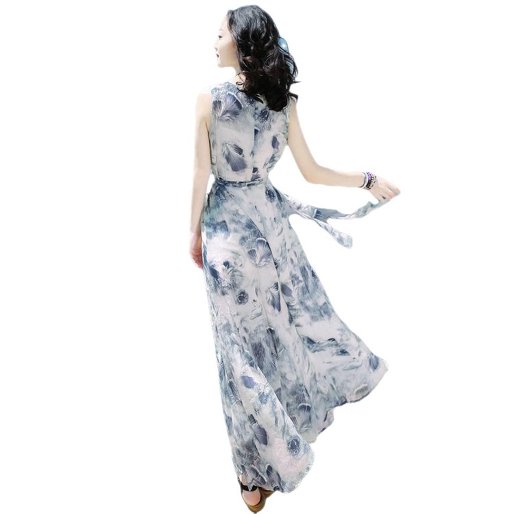 Đầm Hoa Không Tay Dáng Chữ A Thời Trang Đi Biển Xinh Xắn
