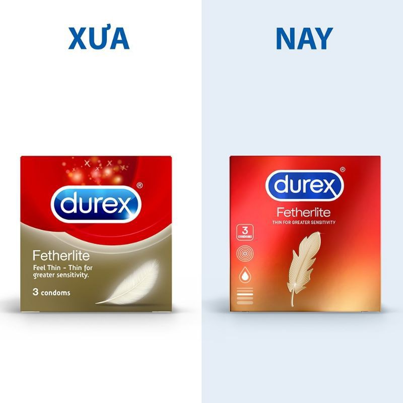 [Che Tên Sản Phẩm] Bao cao su Durex Fetherlite Siêu Mỏng, Cảm Giác Chân Thật, Tự Nhiên, Tăng Cường Hưng Phấn, Hộp 03bao