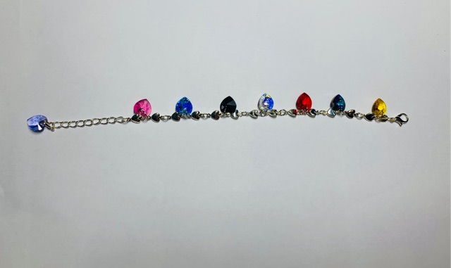 Lắc tay pha lê Swarovski bạc phối trái tim