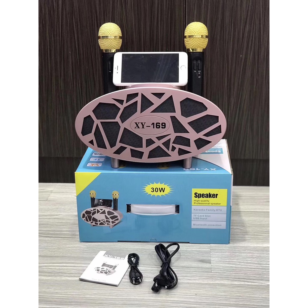 Loa karaoke mini di động SD-306 loa hát karaoke đa năng + Tặng kèm 2 micro