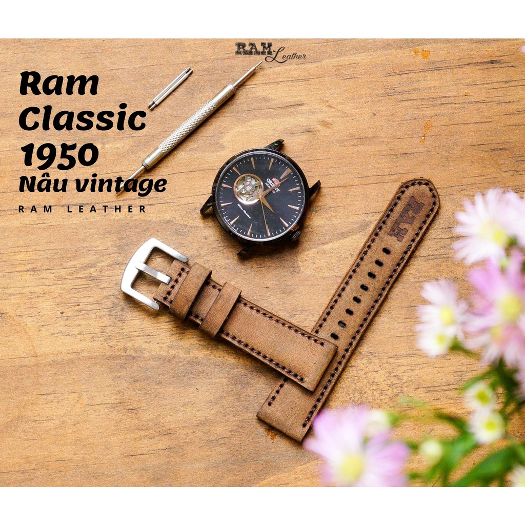 Dây Đồng Hồ RAM Leather 1950 Da bò  Sáp Ngựa Cực Chất Bền Đẹp