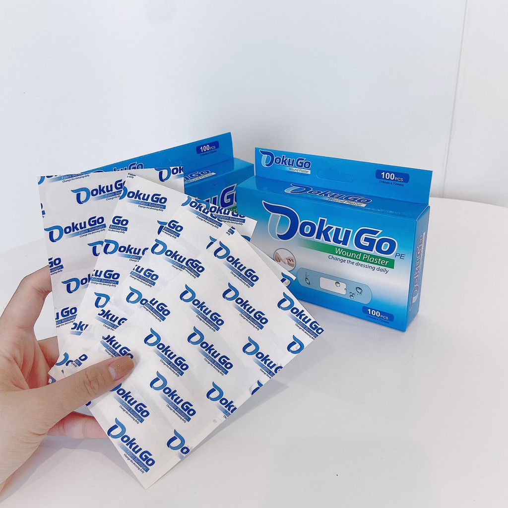 Băng Keo Cá Nhân DOKUGO 100 Miếng/ 1 Hộp Co Dãn Thoải Mái