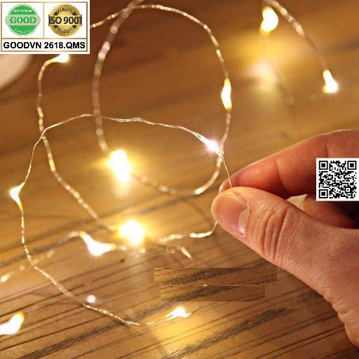 Đèn Led tết trang trí cây mai 3 chế độ nháy Ánh sáng vàng tặng kèm 3 pin cúc fairy light 1806