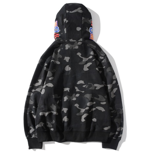 New Bape Japan Autumn&Winter Camouflage Shark Hoodie Mask Men Women Bathing Ape Sweater 01