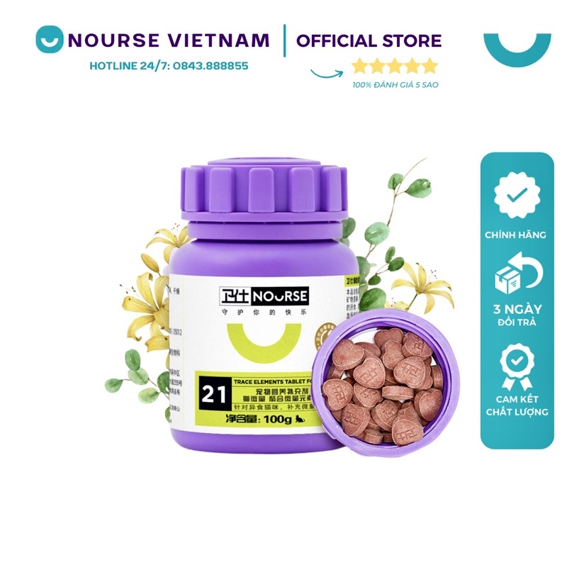 Nourse 21 Vitamin cho mèo bầu với sắt và nguyên tố vi lượng cho mèo NourseVietnam VN21