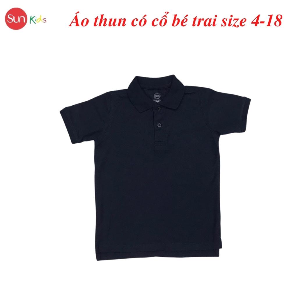 Áo thun bé trai xuất xịn, áo có cổ cho bé, size 4-18, chất cotton mềm mát - SUNKIDS1