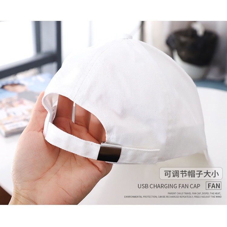 Mũ lưỡi trai nam nữ unisex kèm quạt mini sạc pin tích điện 3 tốc độ gió | BigBuy360 - bigbuy360.vn