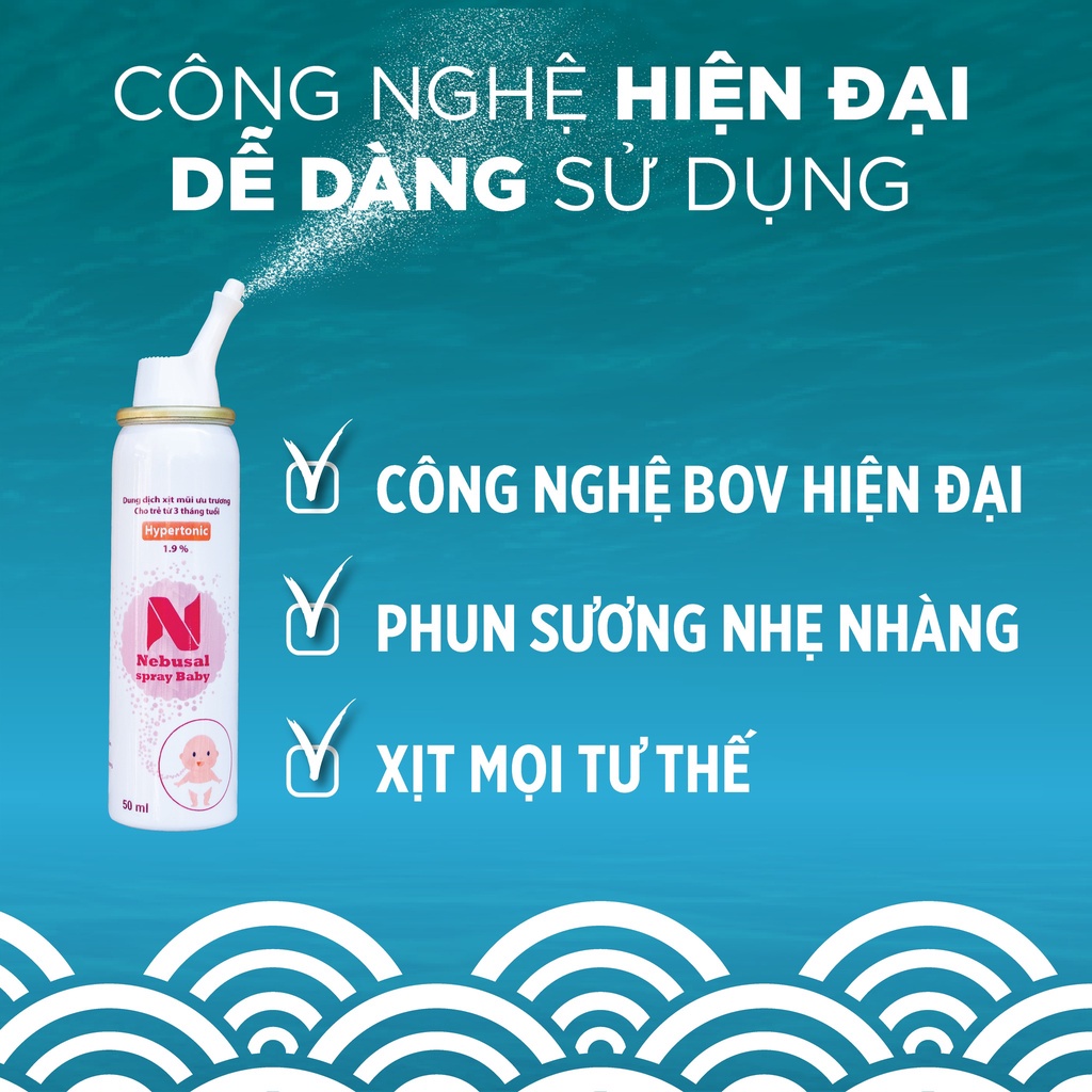 Xịt mũi Nebusal 1,9% giúp giảm nghẹt mũi, sổ mũi ở trẻ em