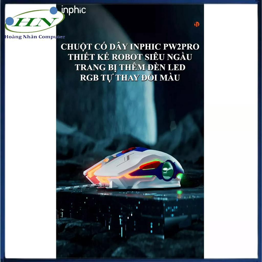 Chuột gaming INPHIC PW2PRO có dây thiết kế robot đèn led RGB