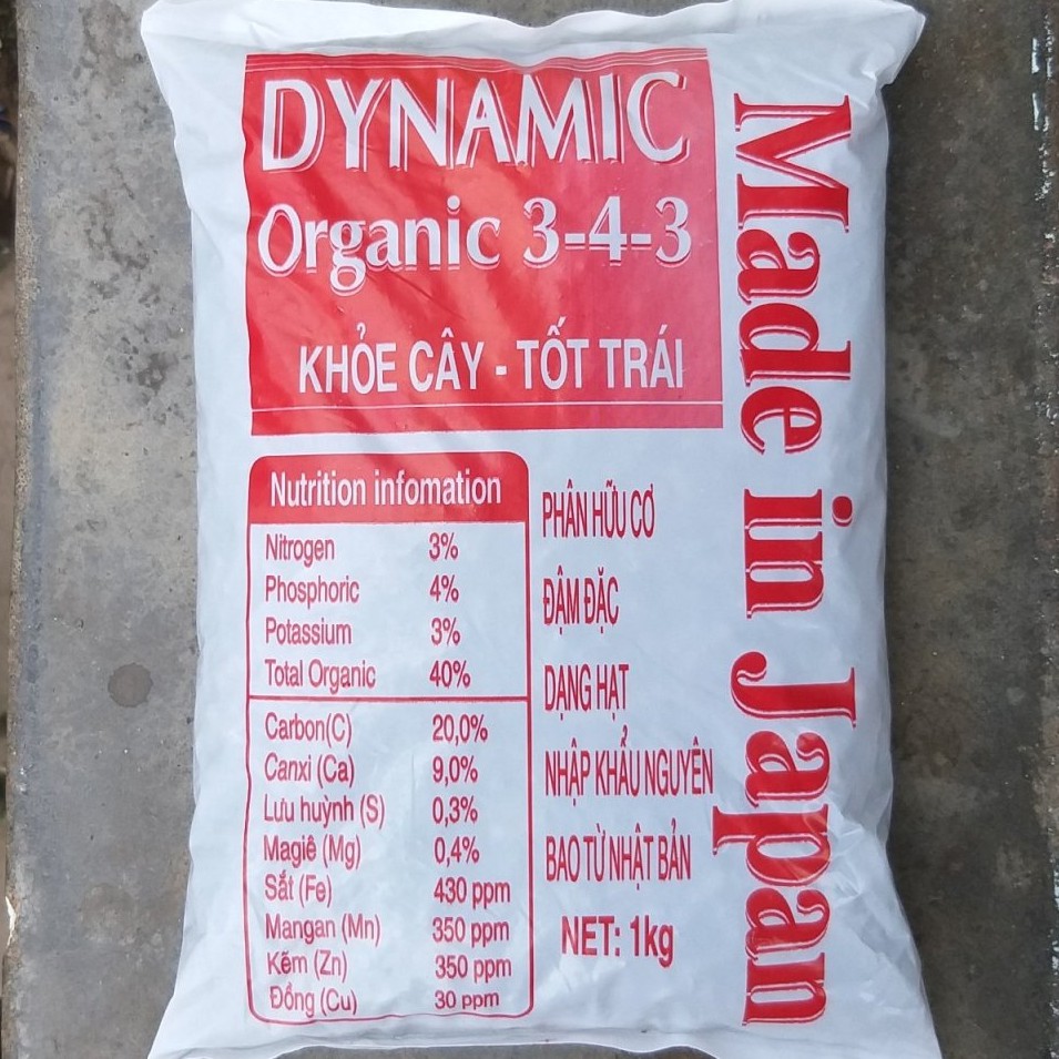 Phân Hữu Cơ DYNAMIC Nhật (1kg), Phân hữu cơ Gà Đậm Đặc, khỏe cây tốt trái