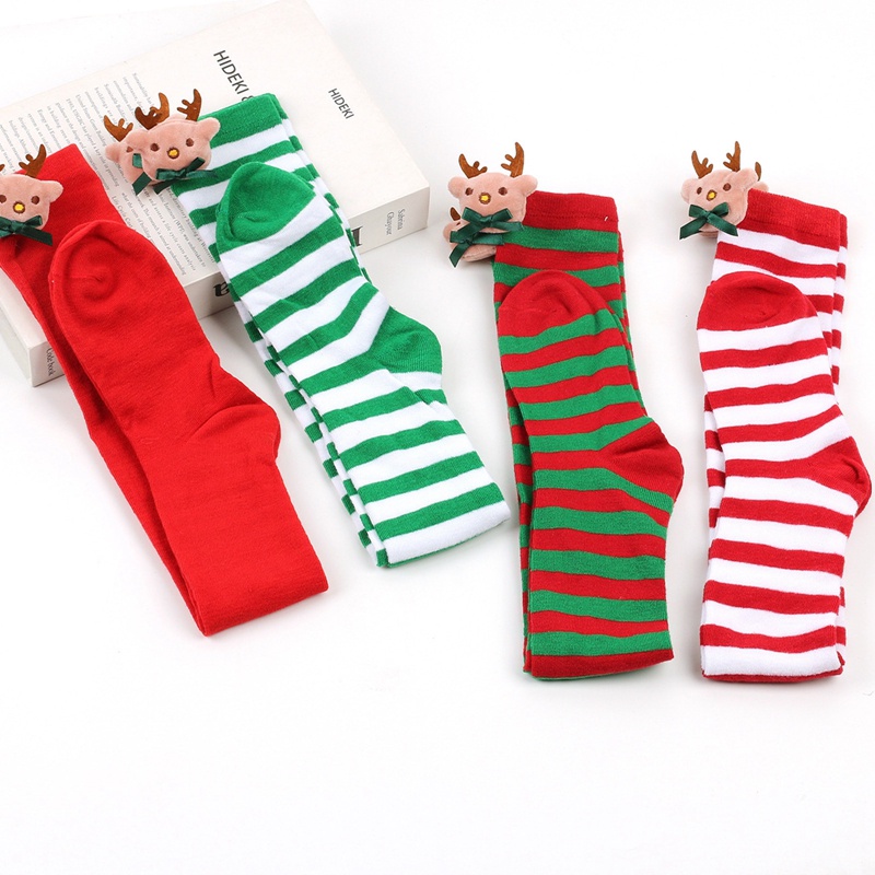 Vớ Cổ Cao Họa Tiết Giáng Sinh / Năm Mới Dùng Để Trang Trí